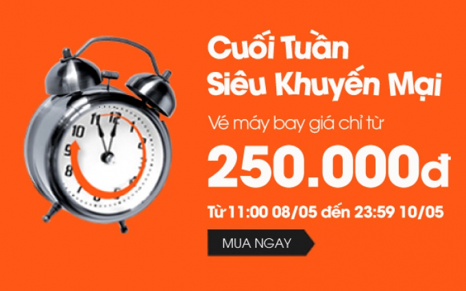 Vé máy bay khuyến mãi giá rẻ 250K - VIETJET